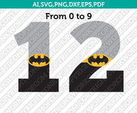 Batman-Cartoon-Superhero-Numbers-Birthday-Party-SVG-Vector-Silhouette-Cameo-Cricut-Cut-File-Clipart-Png-Eps-Dxf