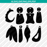 Abstract Earring template Laser Cut File Vector Clipart Png Dxf Eps