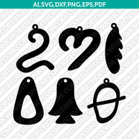 Abstract Earring template Laser Cut File Vector Clipart Png Dxf Eps