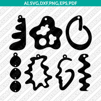 Abstract Earring template Laser Cut File Vector Clipart Png Dxf Eps