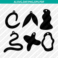 Abstract Earring template Laser Cut File Vector Clipart Png Dxf Eps