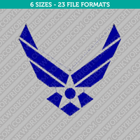 Air Force Embroidery Design - 6 Sizes - INSTANT DOWNLOAD 