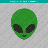 Alien Face Embroidery Design - 6 Sizes - INSTANT DOWNLOAD