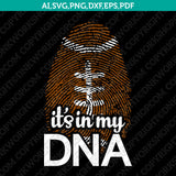 American Football It's In My DNA Fingerprint SVG Cut File Vector Silhouette Cameo Cricut Clipart Png Dxf Eps