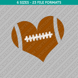 American Football Heart Embroidery Design - 6 Sizes - INSTANT DOWNLOAD 