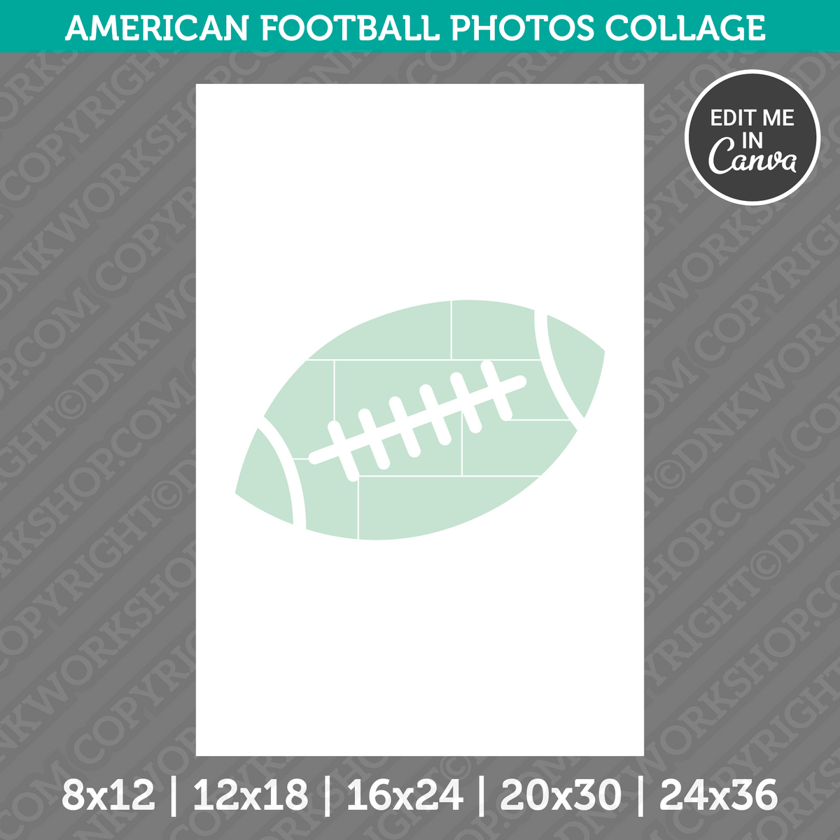 American Football Photo Collage Canva PDF – DNKWorkshop