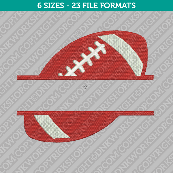 American Football Split Monogram Embroidery Design - 6 Sizes - INSTANT DOWNLOAD 