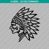 American Indian Chief Head Embroidery Design - 6 Sizes - INSTANT DOWNLOAD 