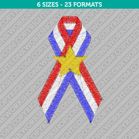 American USA Flag Ribbon Embroidery Design