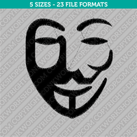Anonymous Mask Embroidery Design - 5 Sizes - INSTANT DOWNLOAD 