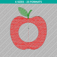 Apple Monogram Frame Embroidery Design - 6 Sizes - INSTANT DOWNLOAD