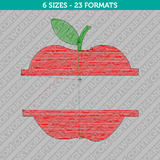 Apple Split Monogram Embroidery Design - 6 Sizes - INSTANT DOWNLOAD