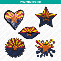 Arizona Flag SVG Cut File Cricut Silhouette Cameo Clipart Png Eps Dxf