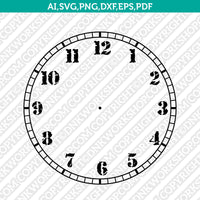 Distressed Grunge Army Clock Face Template Cricut Silhouette Svg Vector Clip Art Design Eps Png Dxf Cut File Stencil