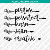 Boho Arrow Motivational Inspirational Words SVG Cricut Cut File Clipart Png Eps Dxf