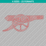 Arsenal Gunners Cannon Embroidery Design