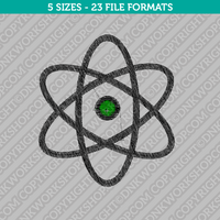 Atom Symbol Embroidery Design - 5 Sizes - INSTANT DOWNLOAD 