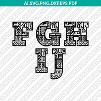 Aztec Letters Fonts Alphabet SVG Vector Silhouette Cameo Cricut Cut File Clipart Png Dxf Eps