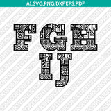 Aztec Letters Fonts Alphabet SVG Vector Silhouette Cameo Cricut Cut File Clipart Png Dxf Eps