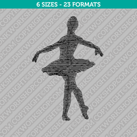 Ballerina Silhouette Embroidery Design