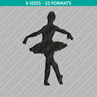 Ballerina Silhouette Embroidery Design