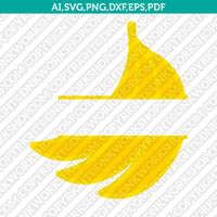 Banana Split Monogram Frame SVG Vector Silhouette Cameo Cricut Cut File Clipart Png Dxf Eps