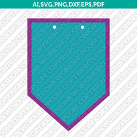 Banner Template Scallop Pennant Bunting Svg Silhouette Cameo Vector Cricut Cut File Clipart Png Eps Dxf