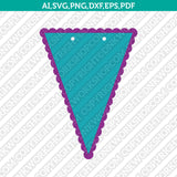 Scallop Banner Pennant Bunting Template Svg Silhouette Cameo Vector Cricut Cut File Clipart Png Eps Dxf