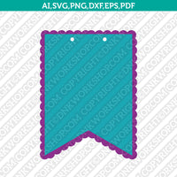 Banner Template Scallop Banner Pennant Bunting Svg Silhouette Cameo Vector Cricut Cut File Clipart Png Eps Dxf