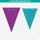 Scallop Banner Pennant Bunting Template Svg Silhouette Cameo Vector Cricut Cut File Clipart Png Eps Dxf