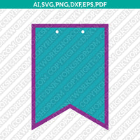 Banner Template Scallop Banner Pennant Bunting Svg Silhouette Cameo Vector Cricut Cut File Clipart Png Eps Dxf