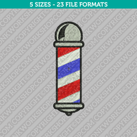 Barber Pole Embroidery Design - 5 Sizes - INSTANT DOWNLOAD