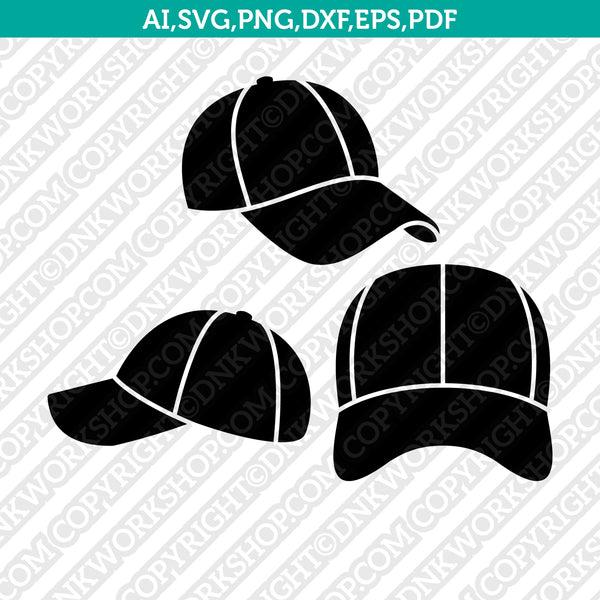 Baseball Cap Trucker Hat Trucker SVG Cut File Cricut Vector Sticker Decal Silhouette Cameo Dxf PNG Eps