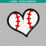 Baseball Heart Embroidery Design - 6 Sizes - INSTANT DOWNLOAD 
