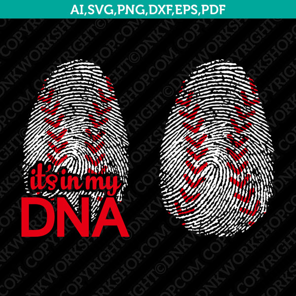 Baseball It's In My DNA Fingerprint SVG Vector Cricut Cut File Clipart Png Eps Dxf