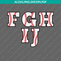 Baseball Letters Alphabet Team Font Lettering Birthday Party SVG Vector Cricut Cut File Clipart Png Eps Dxf