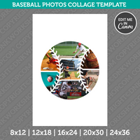 Baseball Photo Collage Template Canva PDF