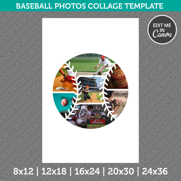 Baseball Photo Collage Template Canva PDF