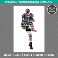 Baseball Photo Collage Template Canva PDF