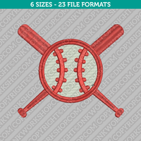 Baseball Softball Embroidery Design - 6 Sizes - INSTANT DOWNLOAD 