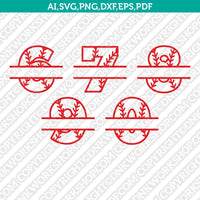 Baseball Softball Ball Split Monogram Frame Numbers SVG Vector Silhouette Cameo Cricut Cut File Clipart Png Dxf Eps