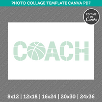 Basketball Coach Photo Collage Template Canva PDF