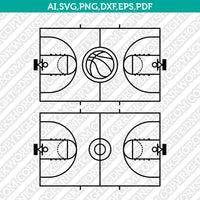 Basketball Court SVG Basketball Field Vector Silhouette Cameo Cricut Cut File Clipart Png Eps Dxf