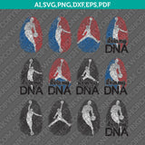 Basketball Jump Man Air Jordan In My DNA Fingerprint SVG Vector Silhouette Cameo Cricut Cut File Clipart Dxf Eps Png