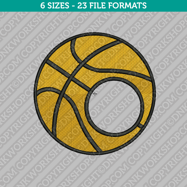 Basketball Monogram Frame Embroidery Design - 6 Sizes - INSTANT DOWNLOAD 