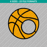 Basketball Monogram Frame Embroidery Design - 6 Sizes - INSTANT DOWNLOAD 