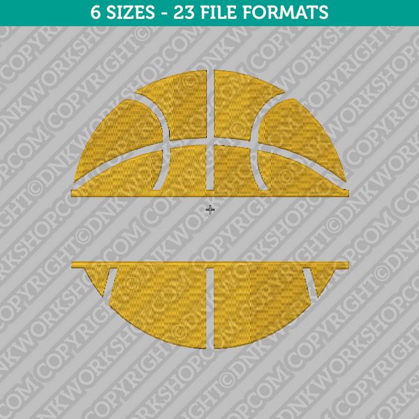 Basketball Split Monogram Frame Embroidery Design - 6 Sizes - INSTANT DOWNLOAD 