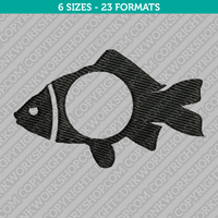 Bass Fish Jumping Fishing Monogram Embroidery Design - 6 Sizes - INSTANT DOWNLOAD