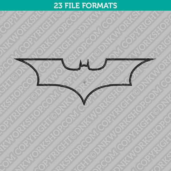 Batman Bat Symbol Outline Embroidery Design
