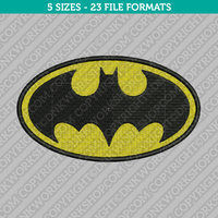 Batman Symbol Embroidery Design - 5 Sizes - INSTANT DOWNLOAD